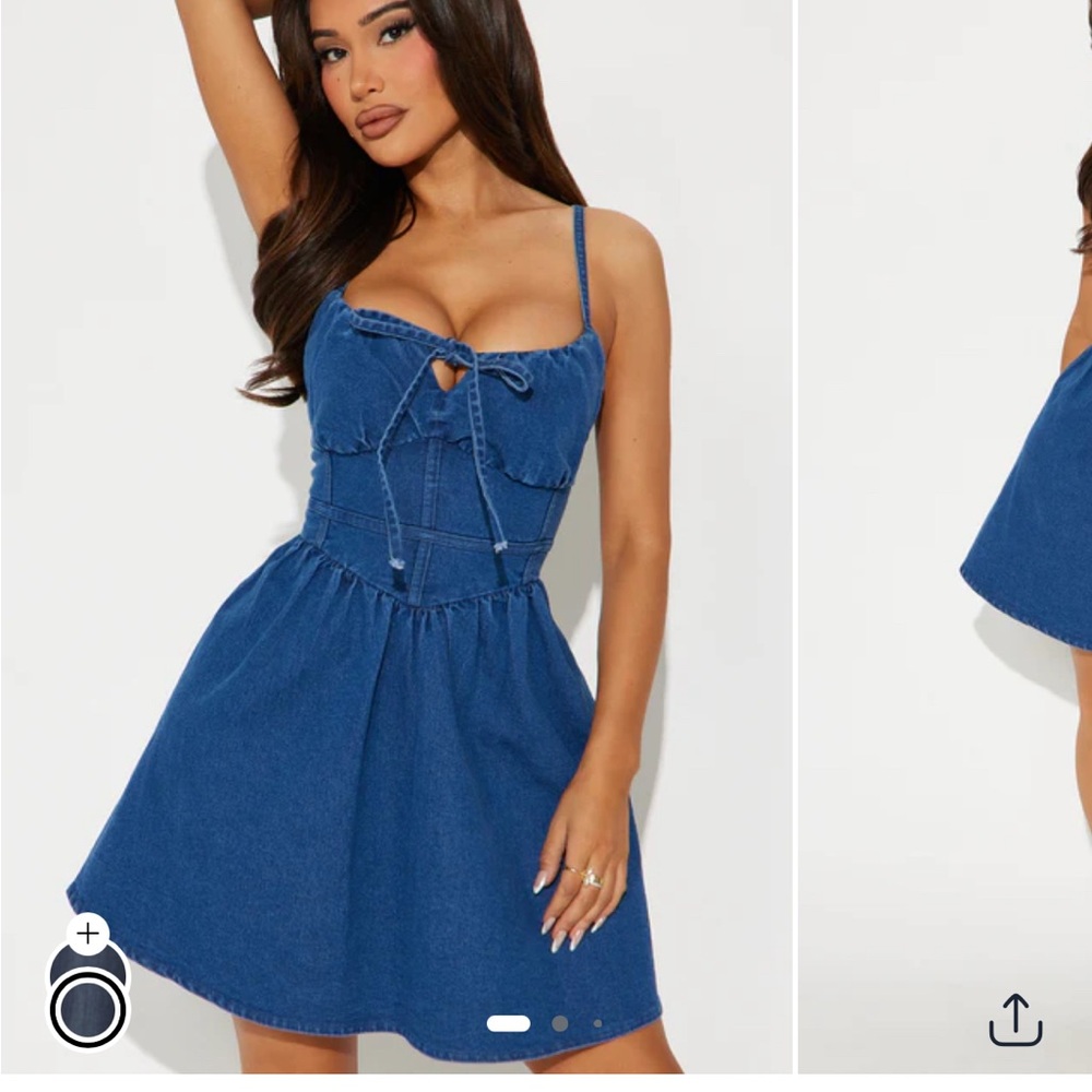 Fashion Nova Blue Sleeveless Sundress Mini